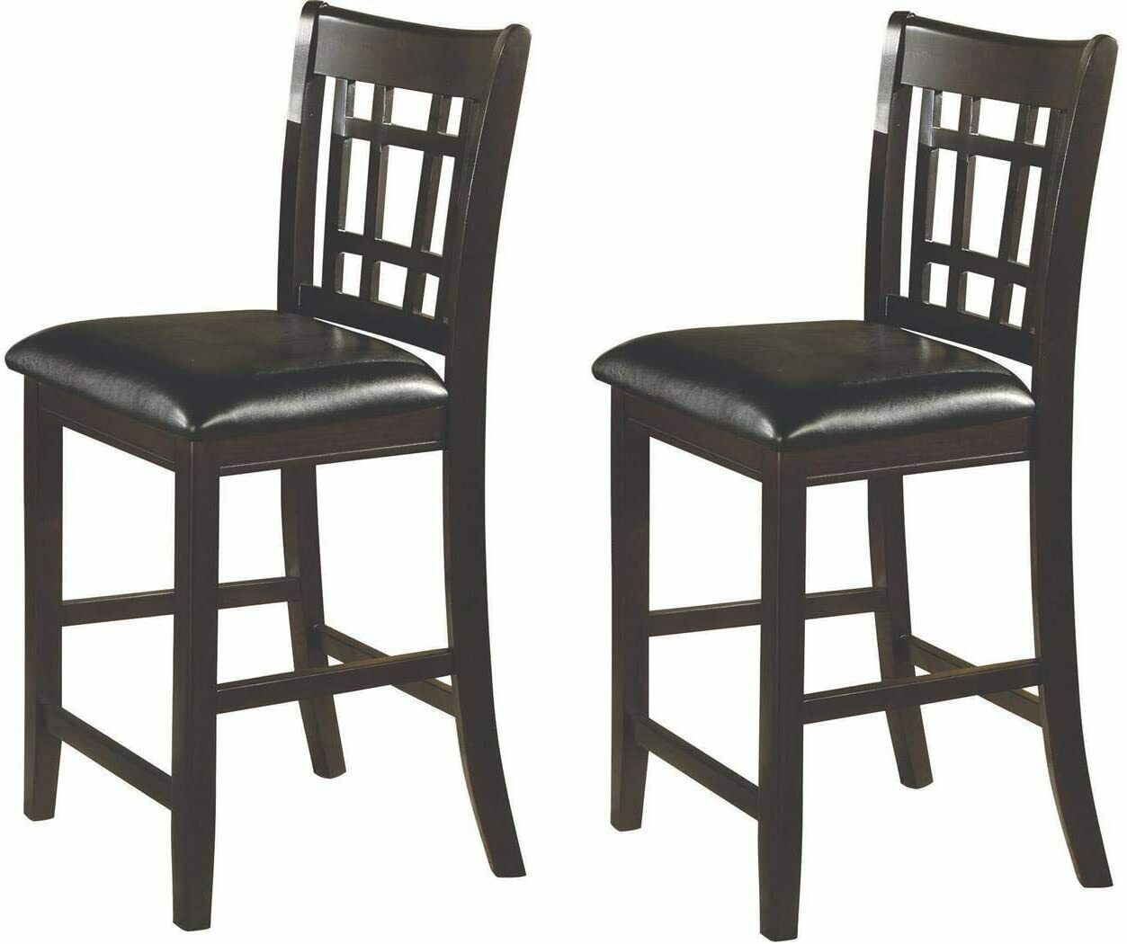 Lavon Upholstered Counter Height Stools Black And Espresso (Set Of 2)