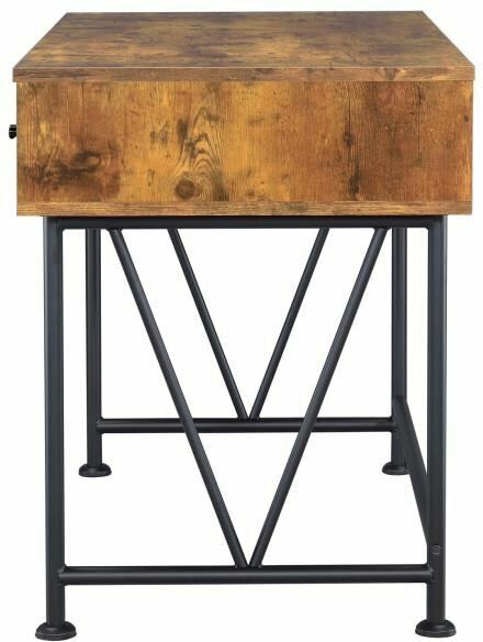 Analiese Industrial 3- Drawer Antique Nutmeg Home office Writing Desk 801541