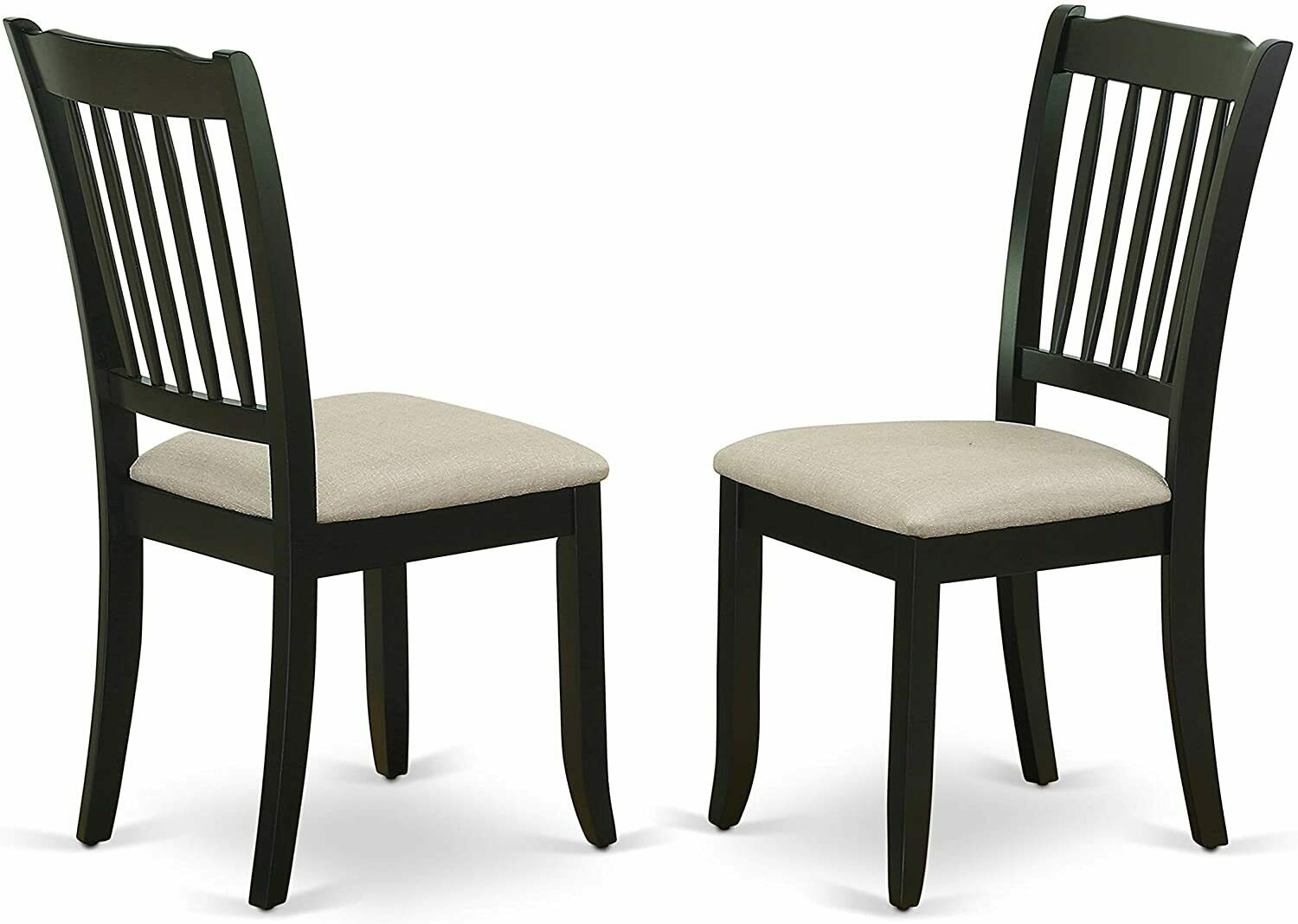 Danbury vertical slatted Upholstered Side Dining Chairs Black Set Of 2