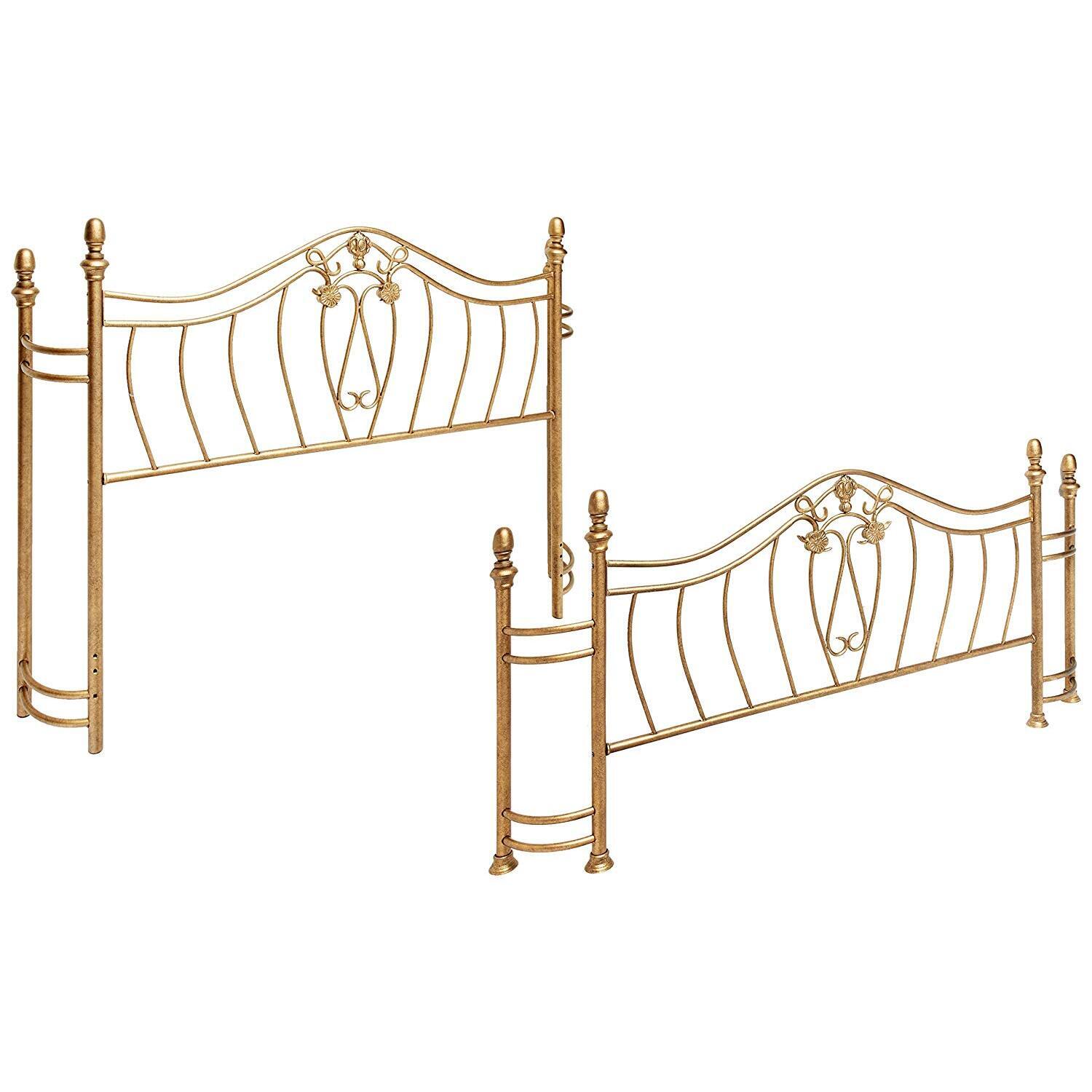 Sydney Queen Bed Headboard Footboard Antique Brushed Gold