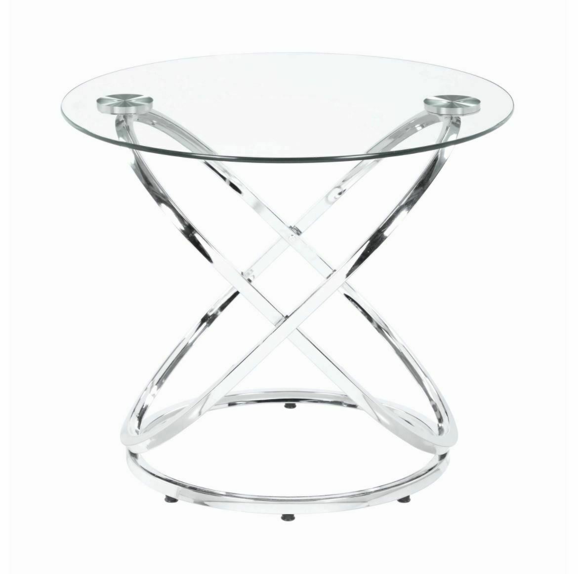 3-Piece Occasional Coffee And End Table Set In Chrome And Clear