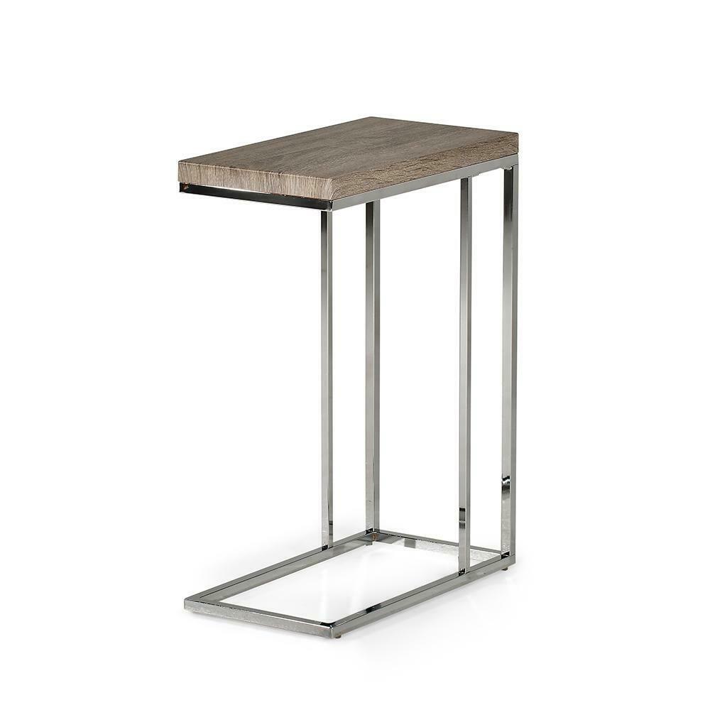 Lucia Chairside End Accent Table with Chrome Base