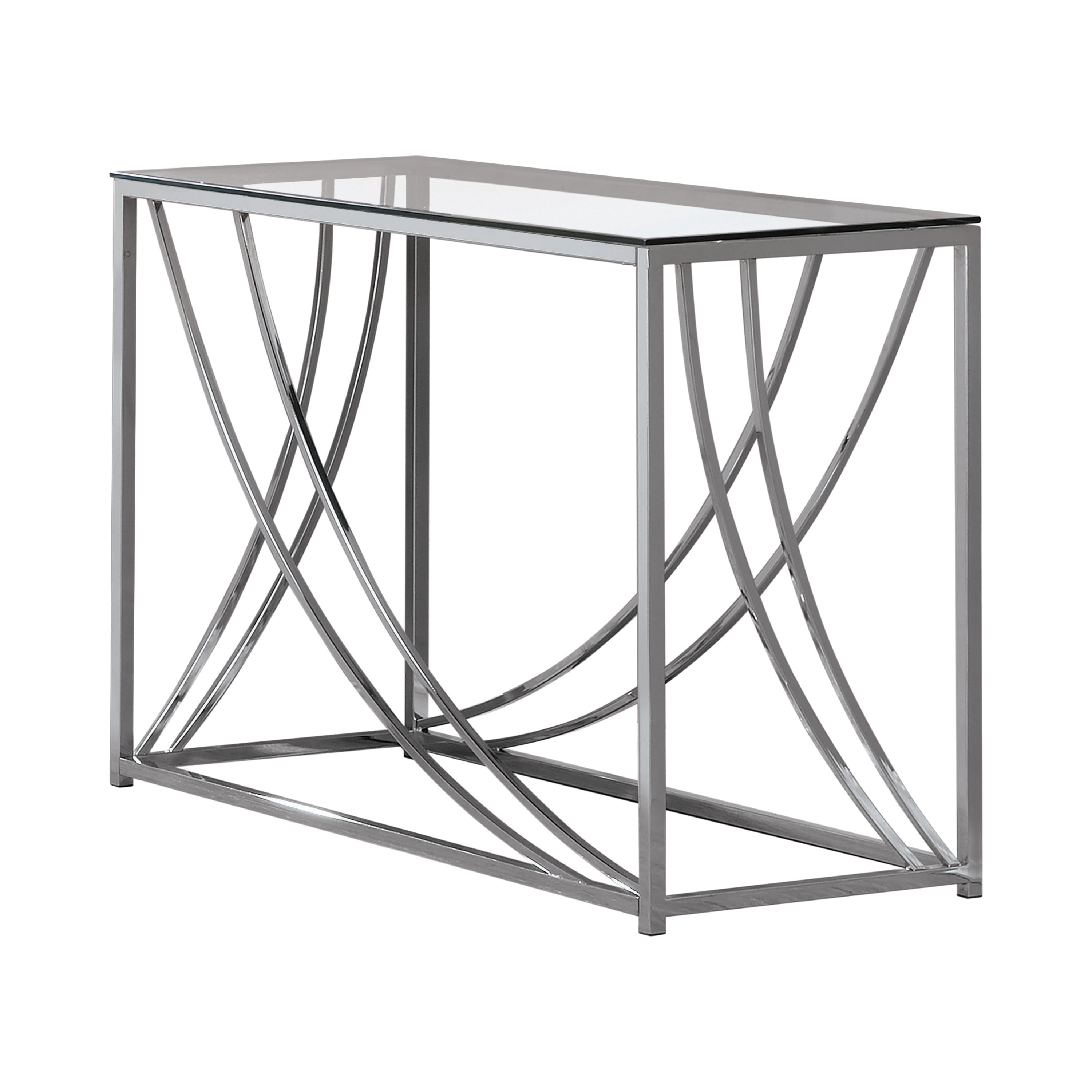 Tracy Rectangular Sofa Table with Swoop Accents Chrome