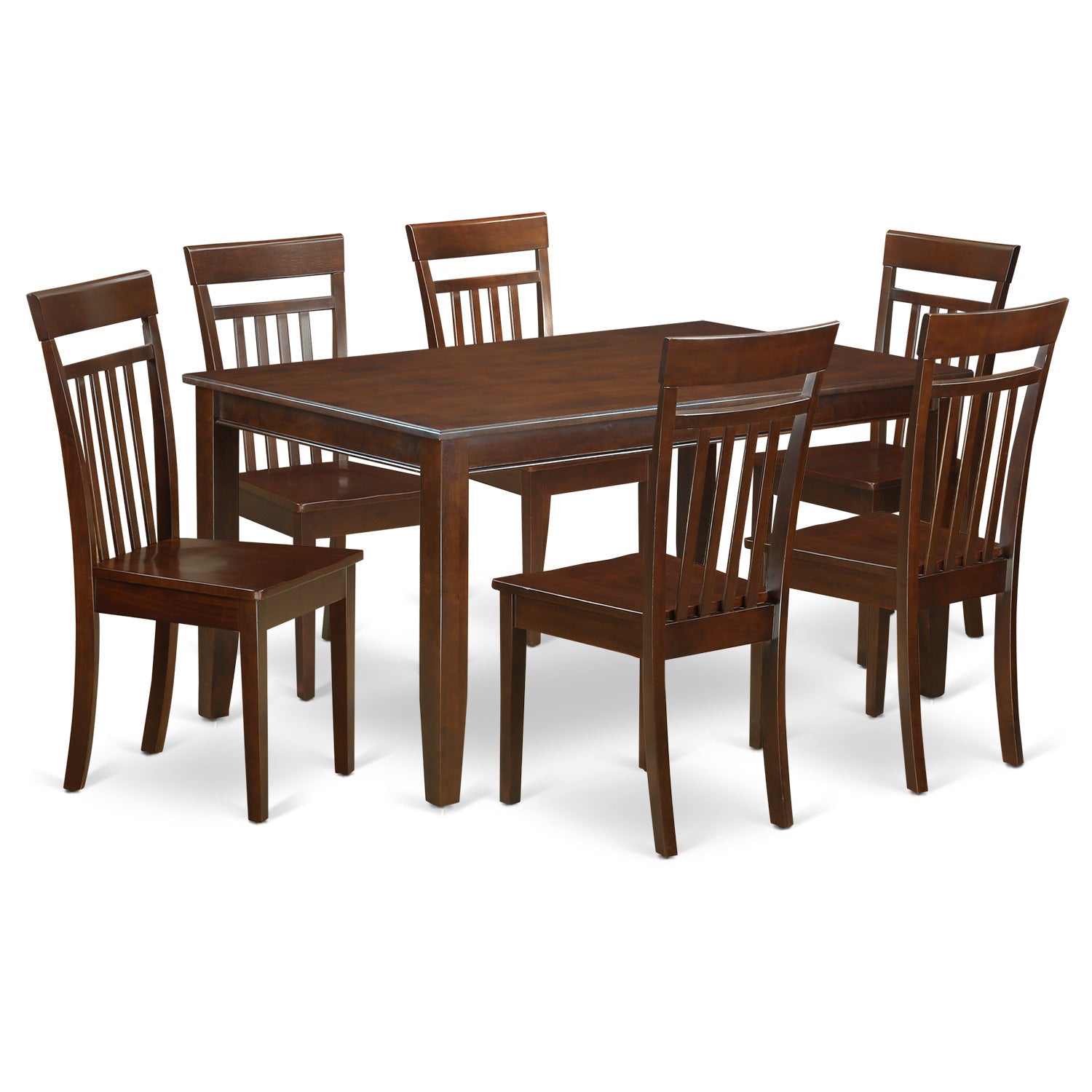 DUCA7-MAH-W 7 PC Dining room set for 6- Dinette Table and 6 dinette chair