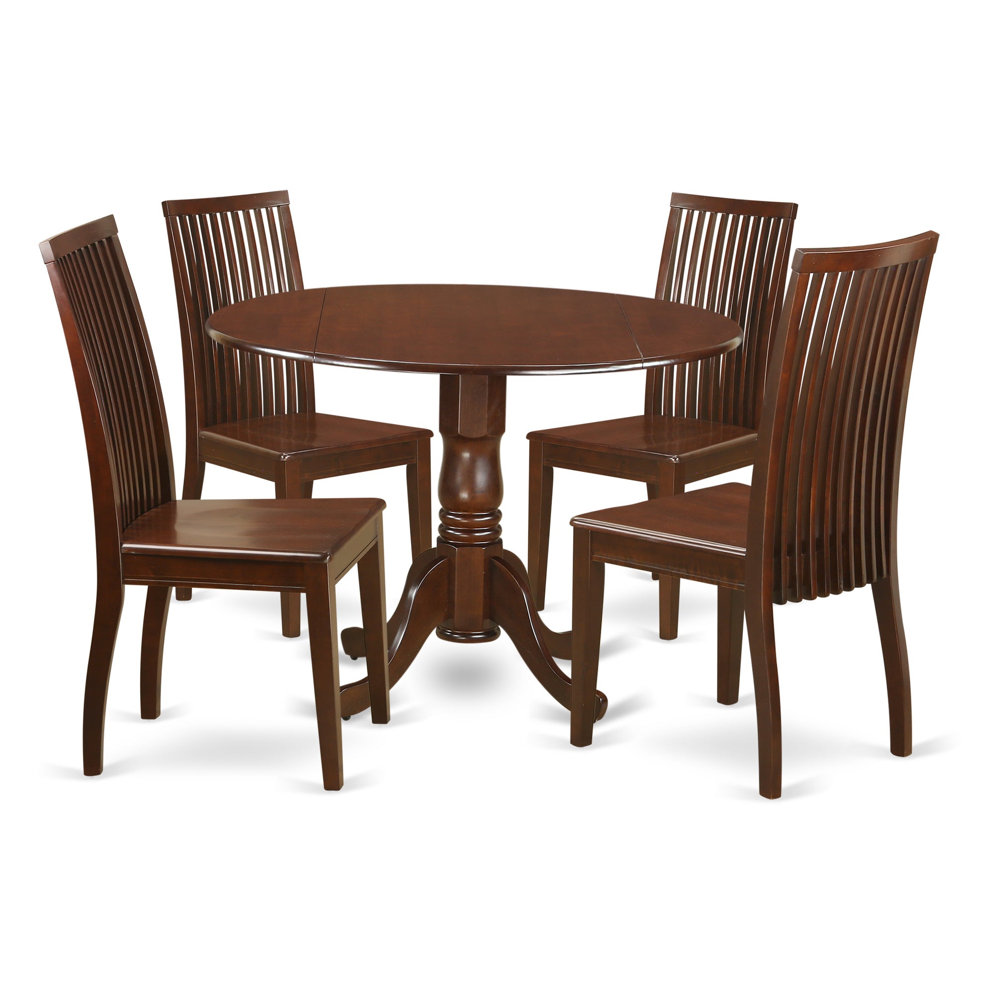 DLIP5-MAH-W 5 PC Dublin kitchen table set-Dining table and 4 wood seat kitchen chairs