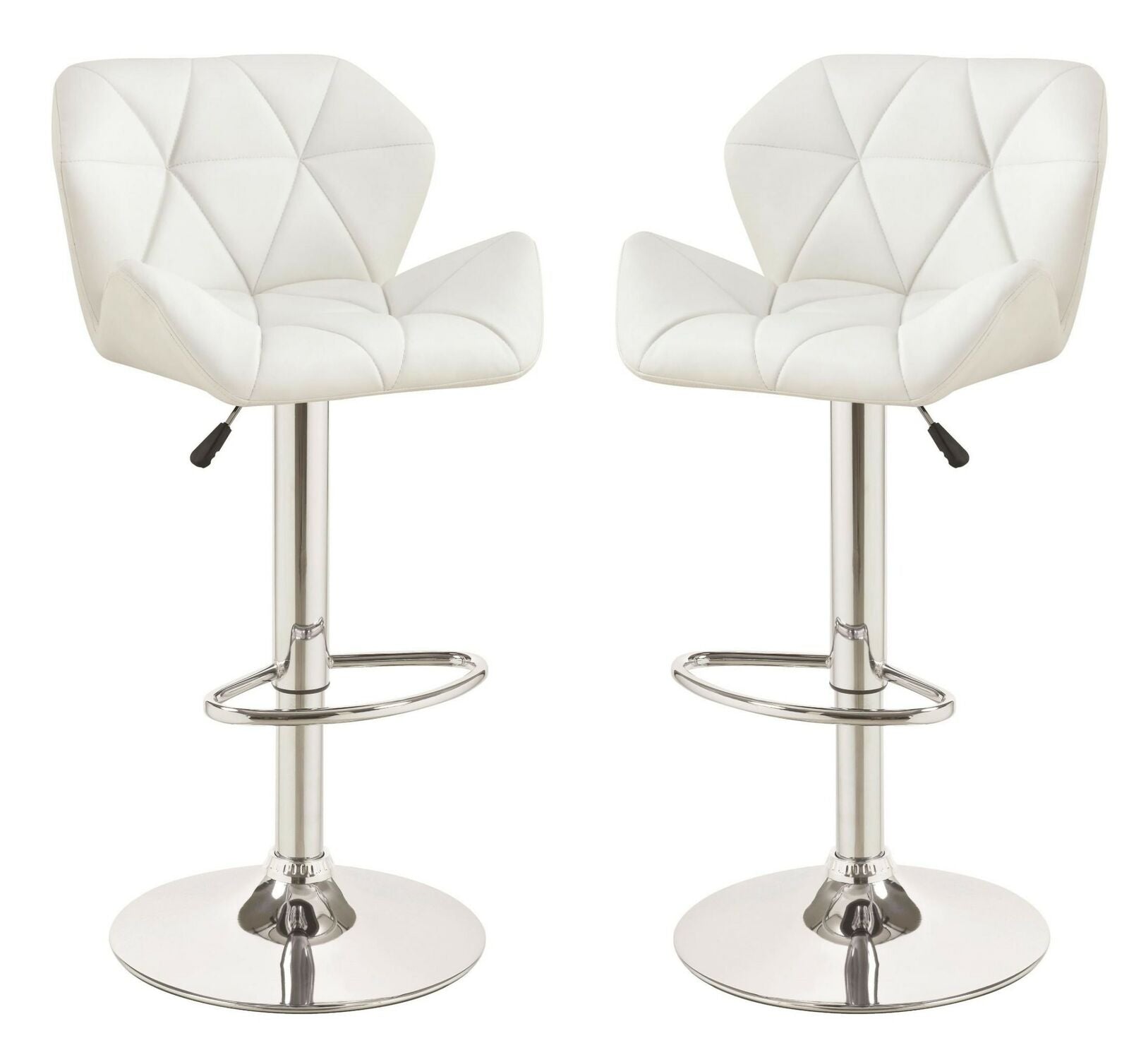 Contemporary White Adjustable Counter Bar Height Pub Stools, Set of Two 100424