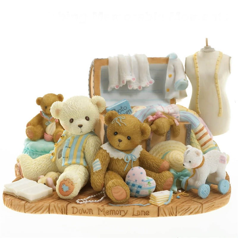 Cherished Teddies Down Memory Lane Rachel Bears With Toy Chest Figurine