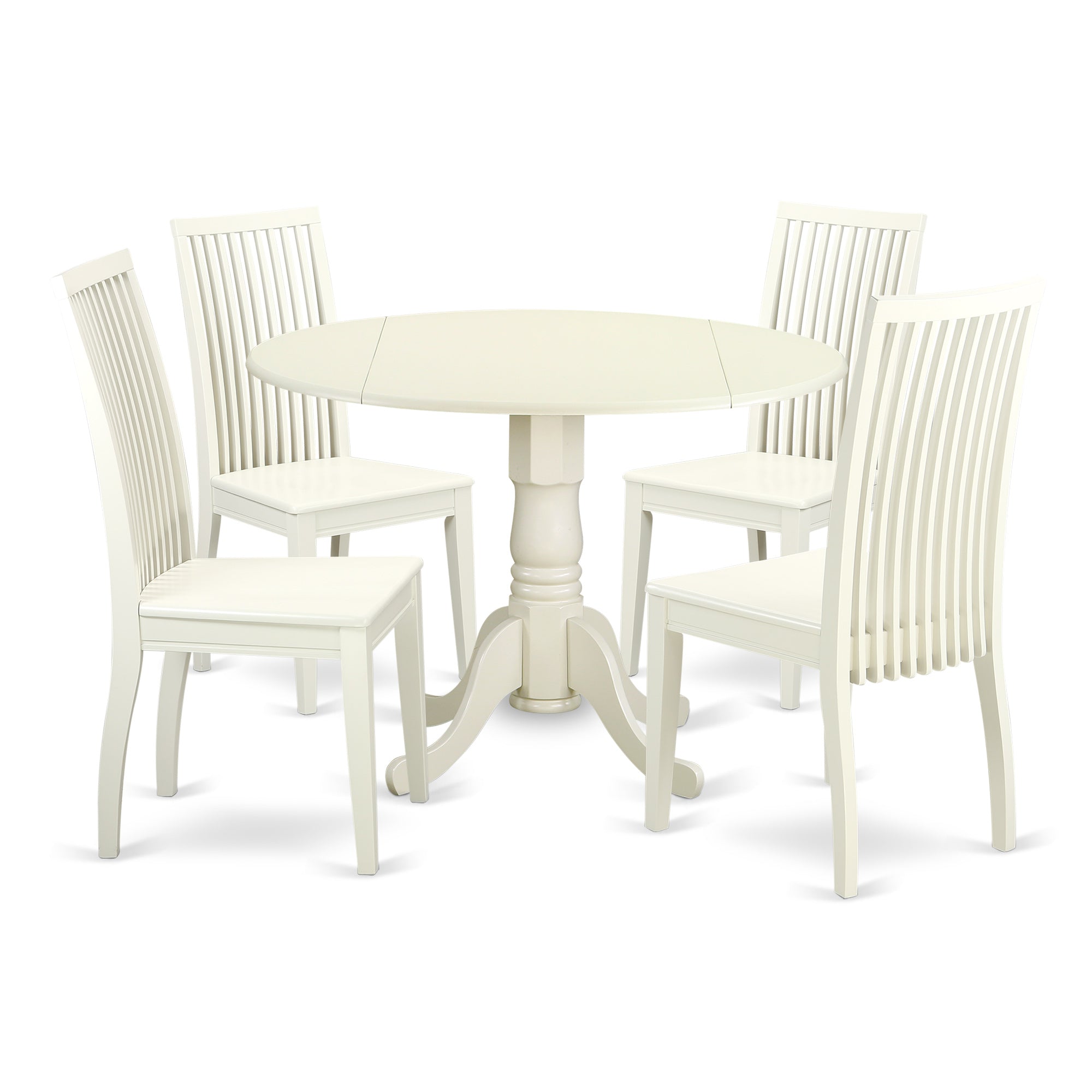 5 PC Dublin kitchen table set-Dining table and 4 wood seat kitchen chairs