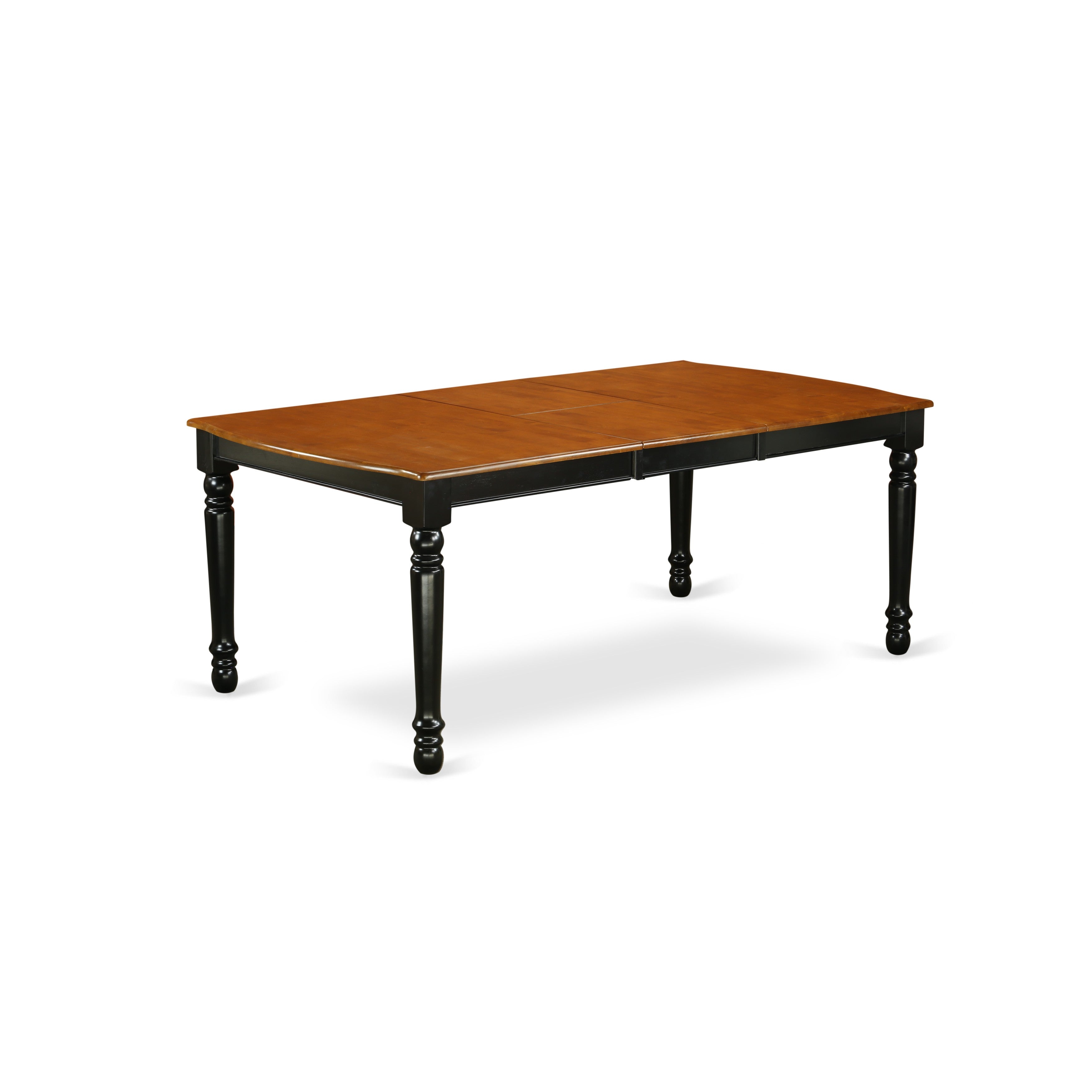 DOQU7-BCH-W 7-Piece table and chair set with one Dover dining room table and 6 dining room chairs in a Black and Cherry Finish