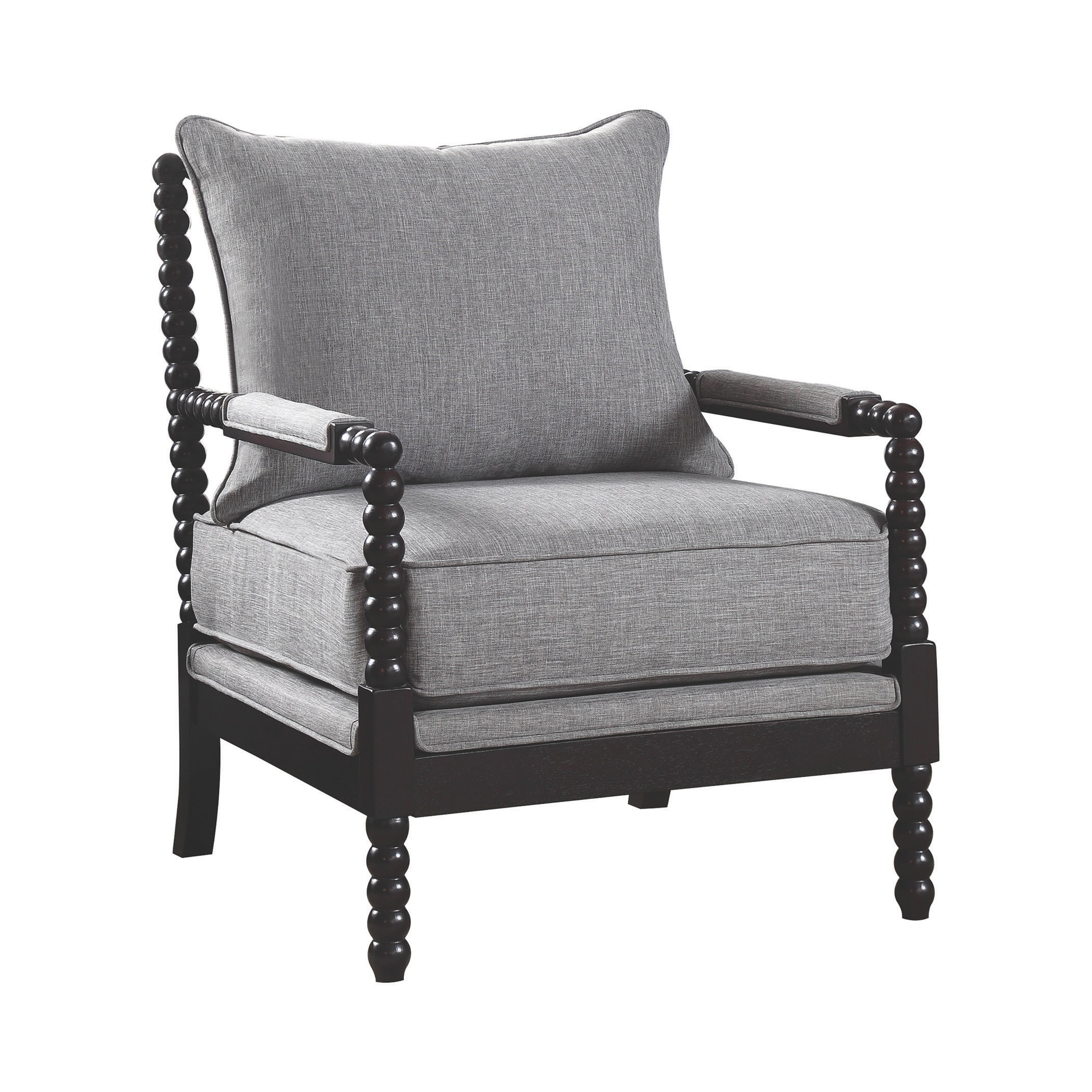Coaster Cushion Back Accent Chair Grey and Black