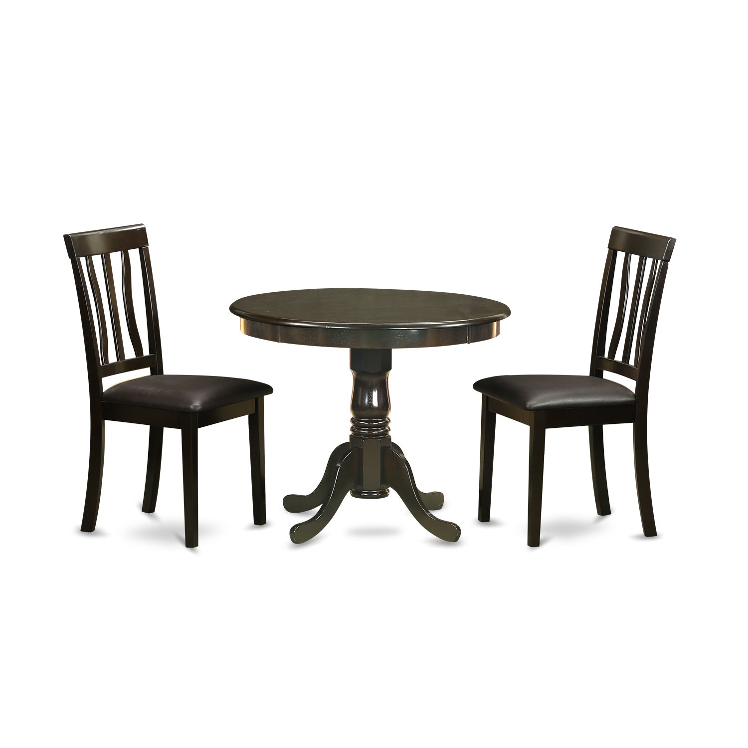 ANTI3-CAP-LC 3 Pc small Kitchen Table and Chairs set-small Table and 2 Dining Chairs