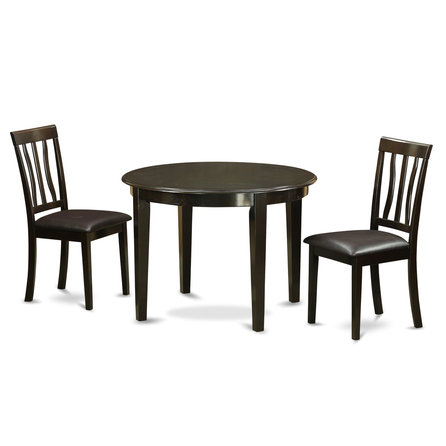 BOAN3-CAP-LC 3 PC Kitchen Table set-Small round Table and 2 Kitchen Chairs