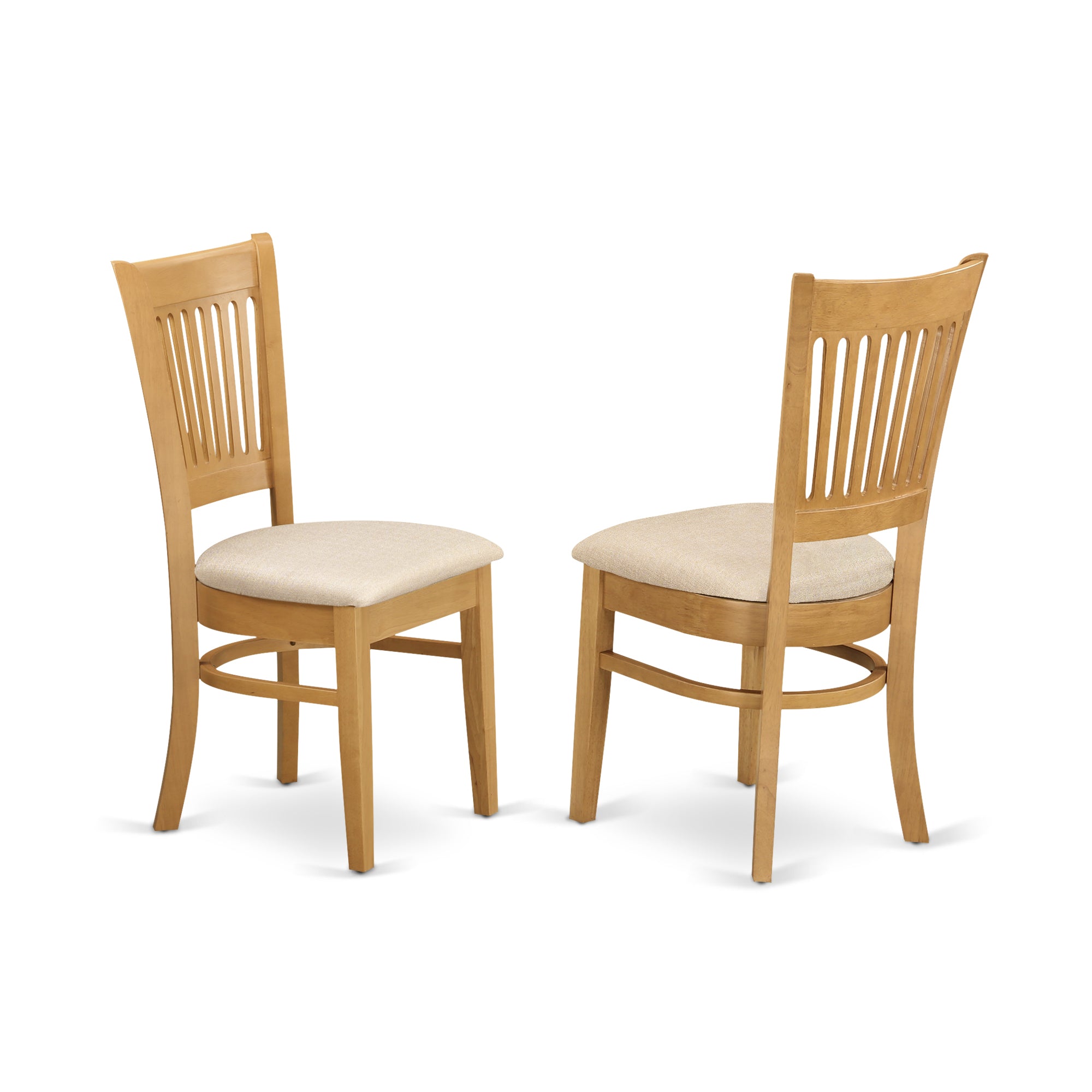 CAVA5C-OAK-C 5 Pc Dining room set - small Table and 2 Dining Chairs plus 2 Wooden benches