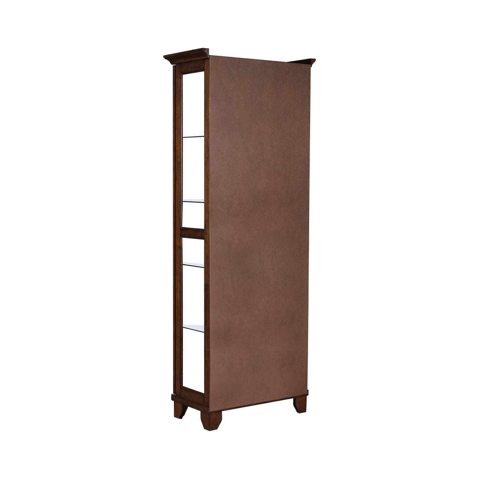 Transitional 5-Shelf Curio Cabinet Chestnut And Clear Adjustable Shelves