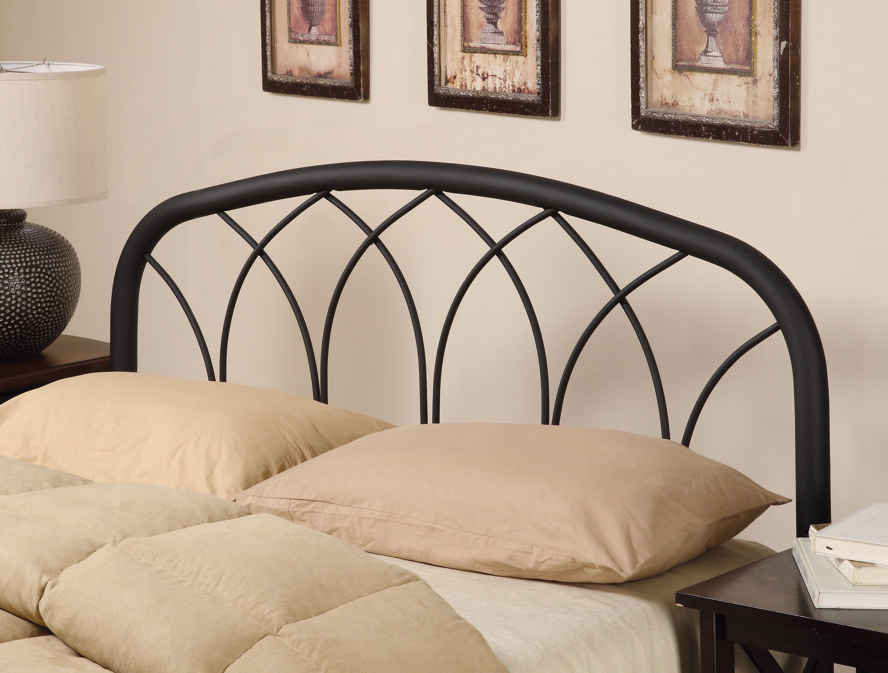 Coaster Full/Queen Metal Arched Headboard Bed Black 300184