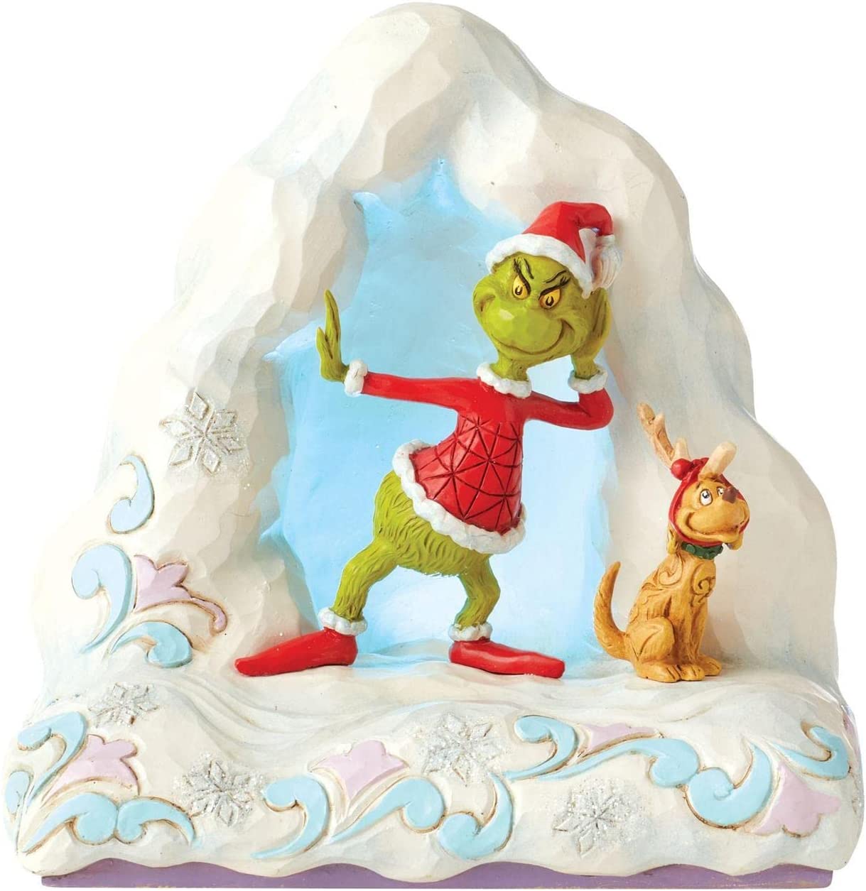 Enesco Grinch by Jim Shore Grinch and Max Listening on Snow, Figurine