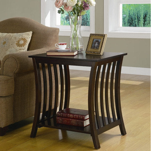Mission Style Accent Table In Cappuccino