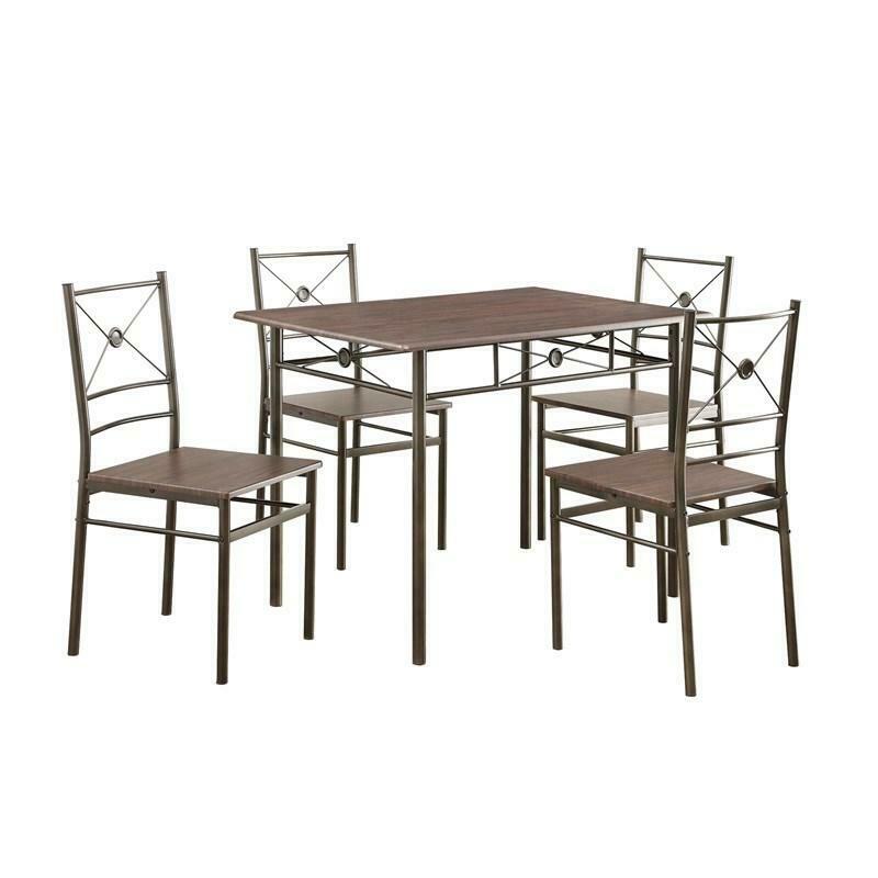 Coaster 5-piece Metal Rectangular Dining Set in Dark Bronze 100033