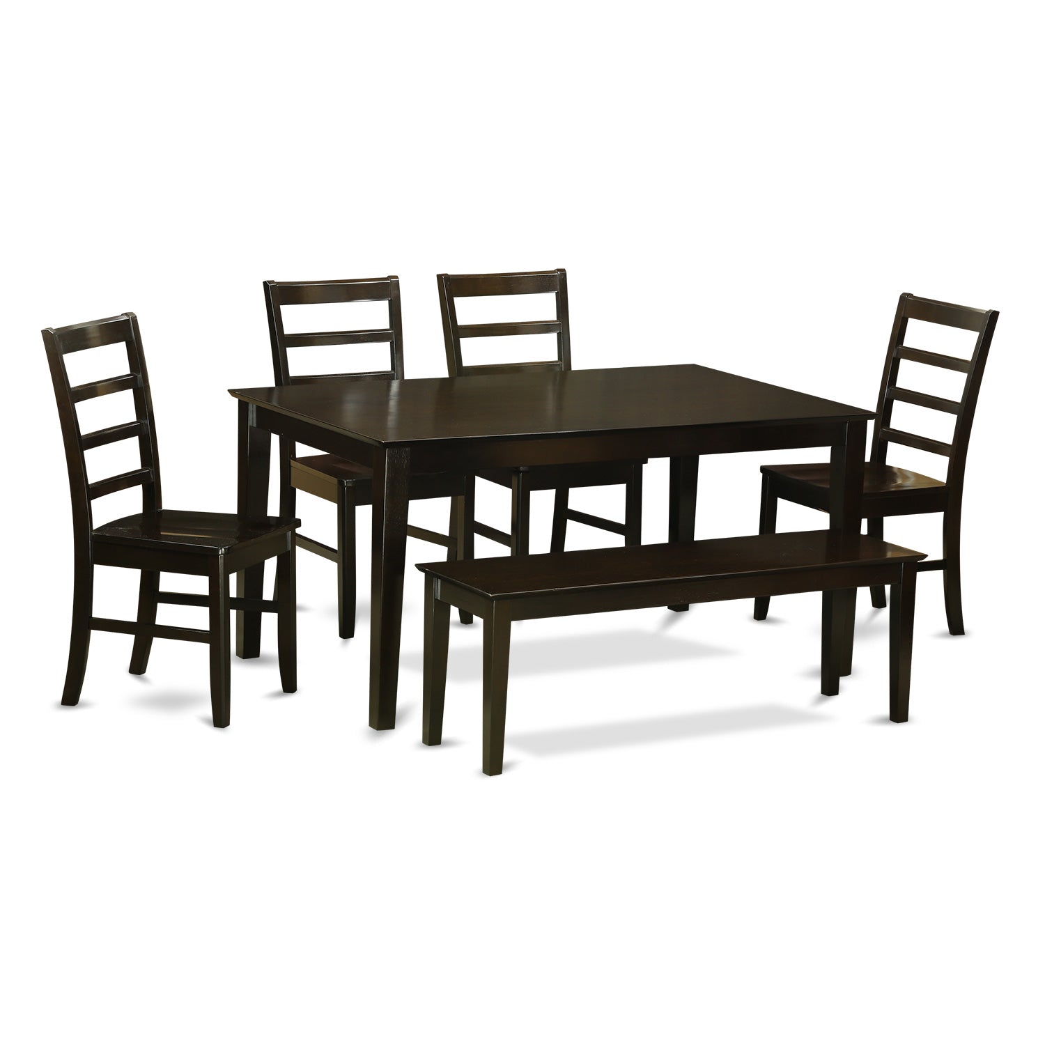 CAPF6-CAP-W 6 Pc Dining set with bench set-Dining Table and 4 Dining Chairs and Bench