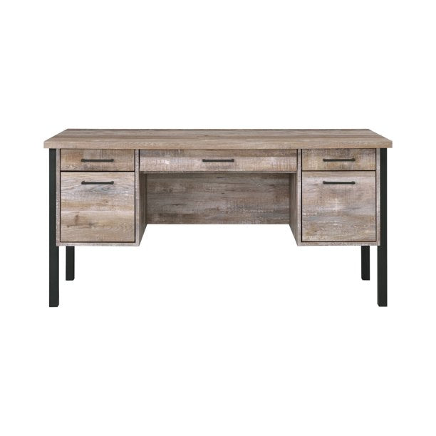 Samson 4-drawer Office Desk Weathered Oak