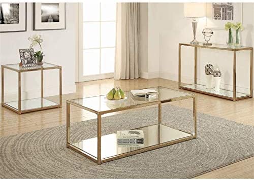 Cora End Table With Mirror Shelf Chocolate Chrome