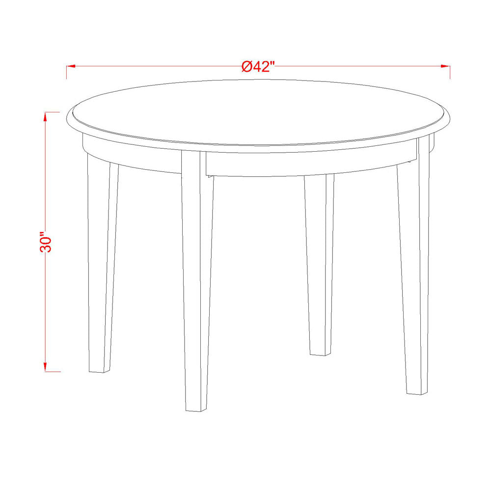 BOT-CAP-T Boston table 42" Round with 4 tapered legs