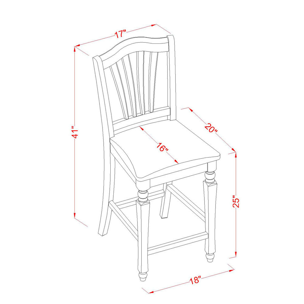 CHS-MAH-C Chelsea Stools with upholstered seat, 24" seat height