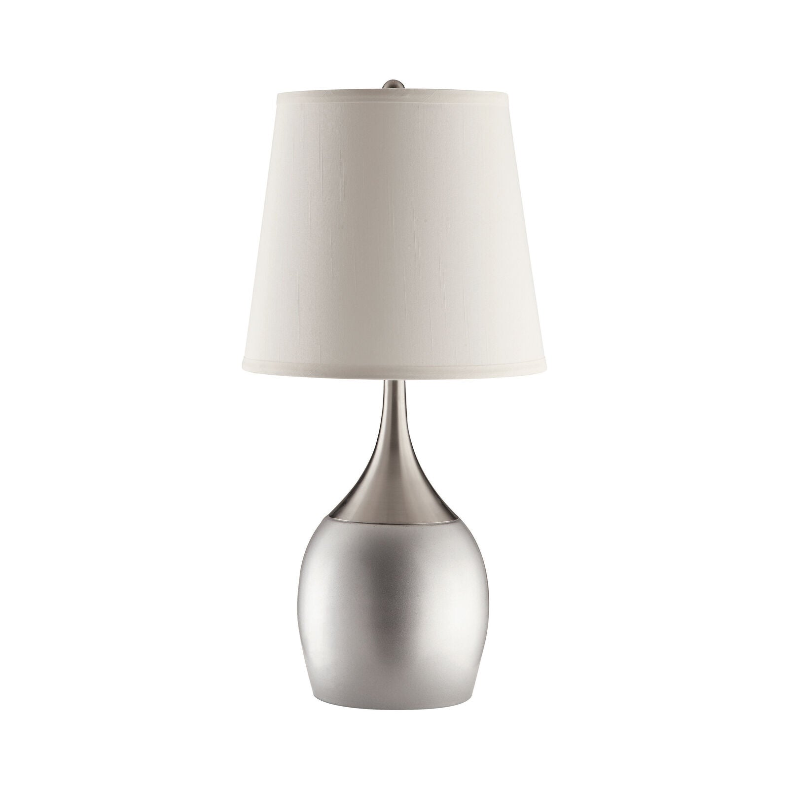 Empire Teardrop Shade Table Lamps Silver and Chrome (Set of 2)
