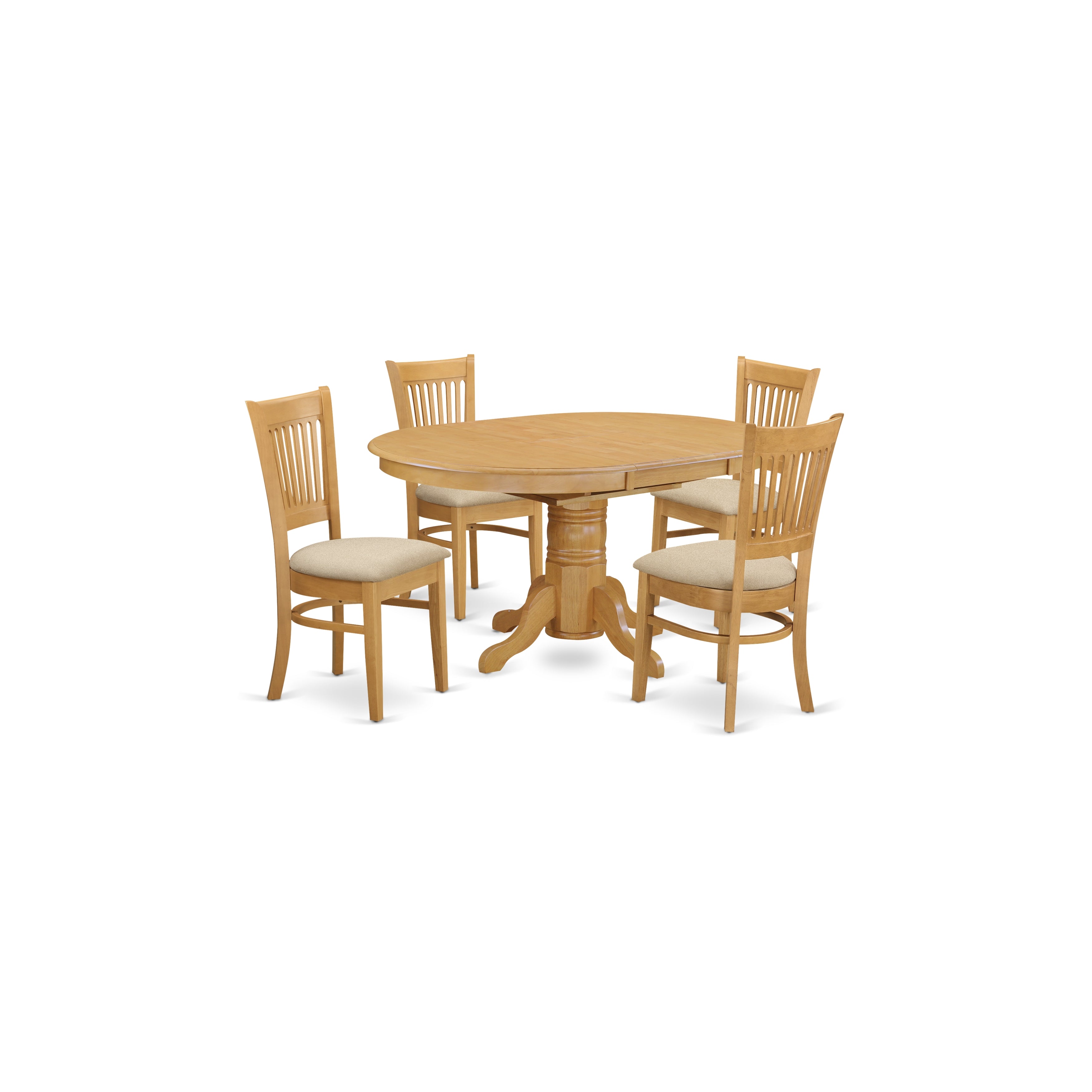 AVVA5-OAK-C 5 Pc Dining set-Table and 4 Dinette Chairs.