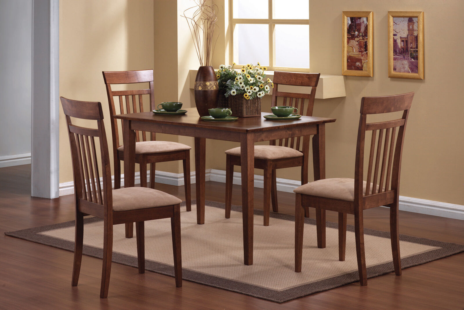 Coaster Oakdale Chestnut 5-Piece Dinette Causal Dining Room Set 150430