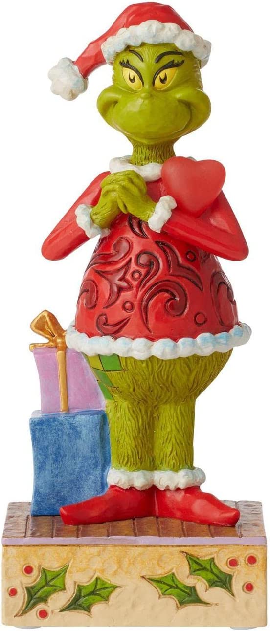 Enesco Jim Shore The Grinch with Large Blinking Heart Figurine