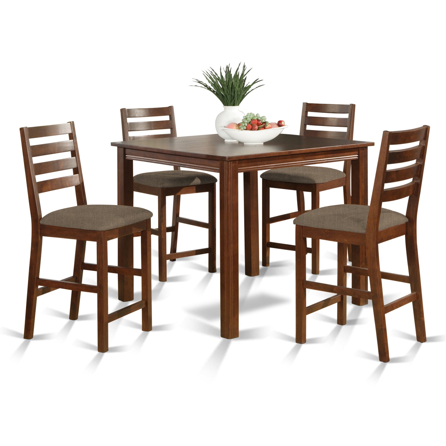 CAFE5-ESP-C 5 Pc Counter height Table set-Counter height Square Table and 4 Stools.