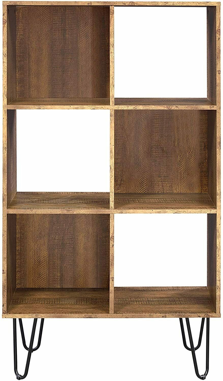 Coaster Sheeran 6-Shelf Bookcase Rustic Amber Rectangular