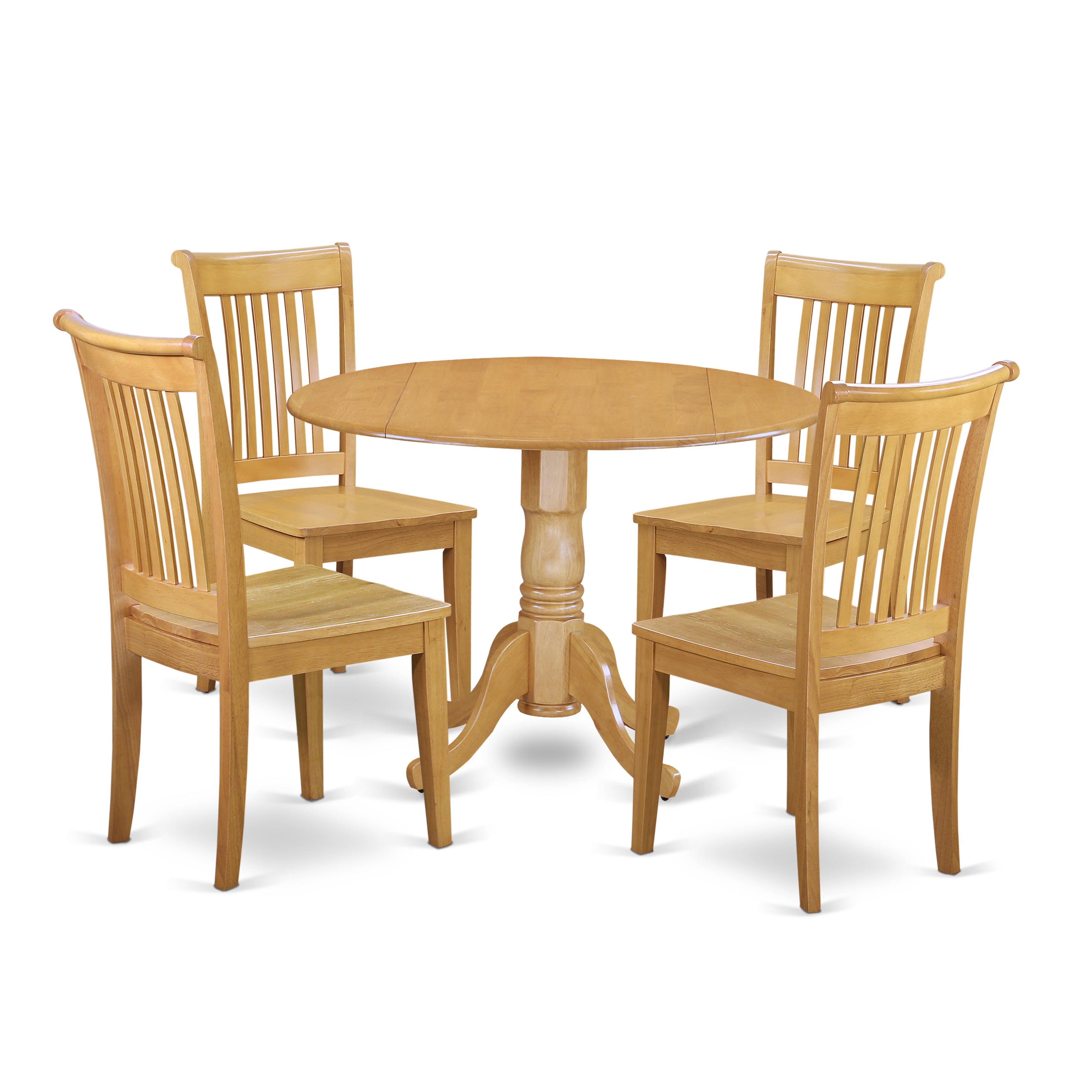 DLPO5-OAK-W 5 PC Dublin kitchen table set-Dining table and 4 Wood Kitchen chairs