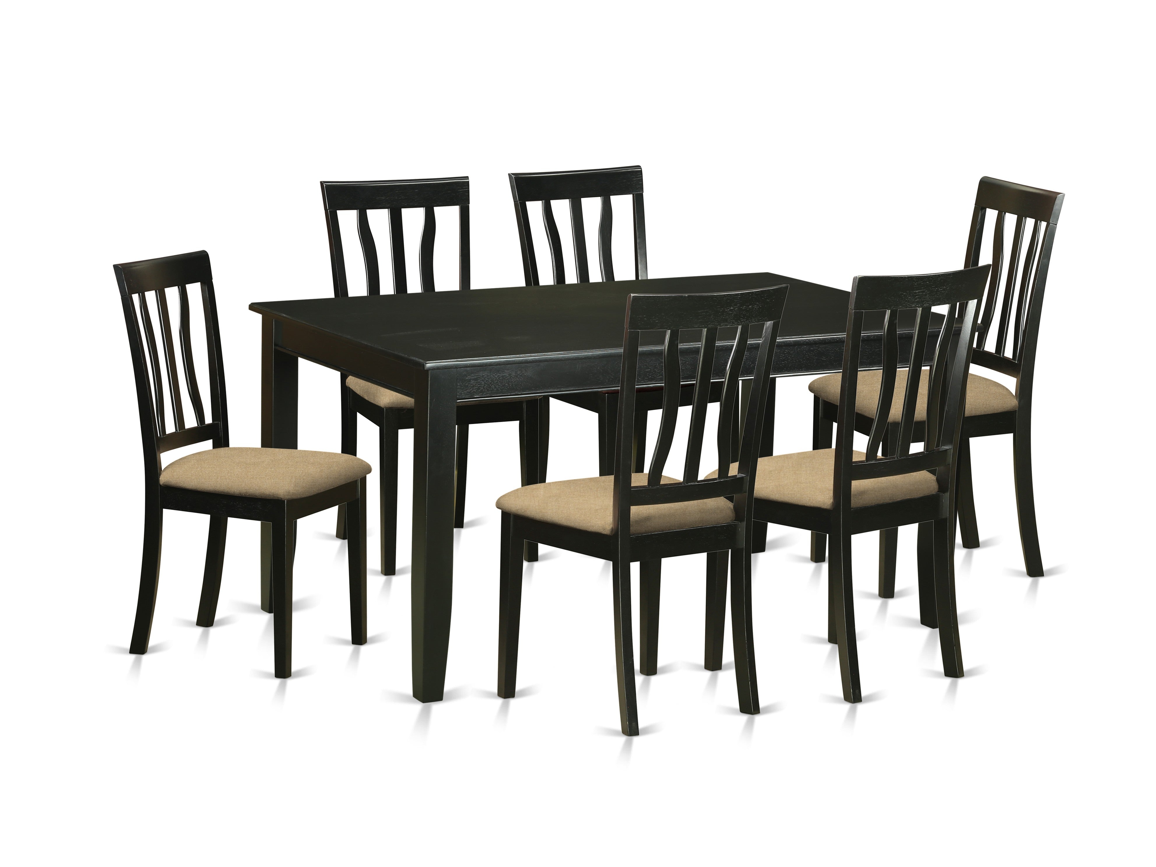 DUAN7-BLK-C 7 Pc Dinette set for 6-Table and 6 dinette Chairs