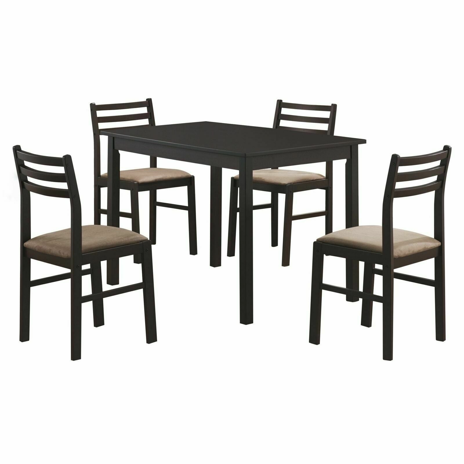 Espresso Veneer Ladder back 5-piece Dinette Dining Table Set