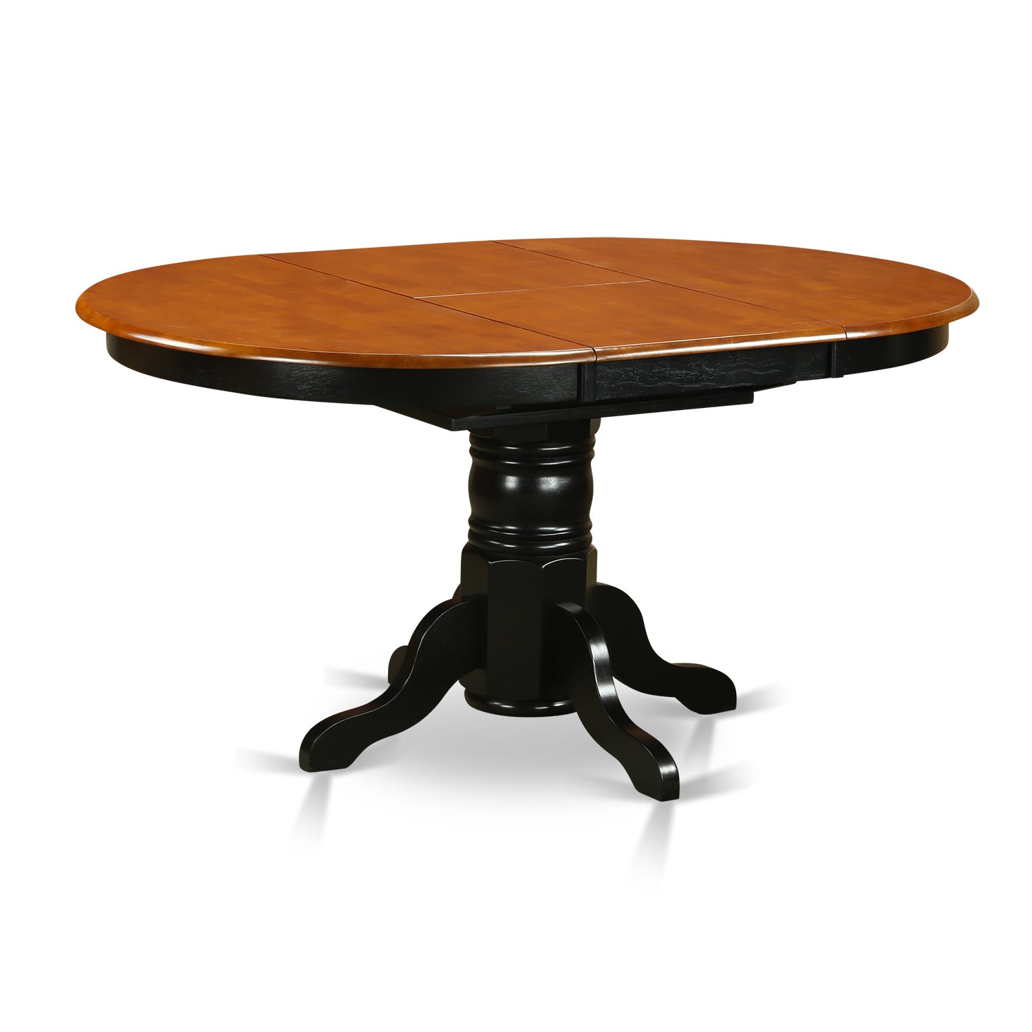 KEDA5-BCH-W 5PC Oval 42/60 inch Table with 18 In Leaf and 4 vertical slatted Chairs