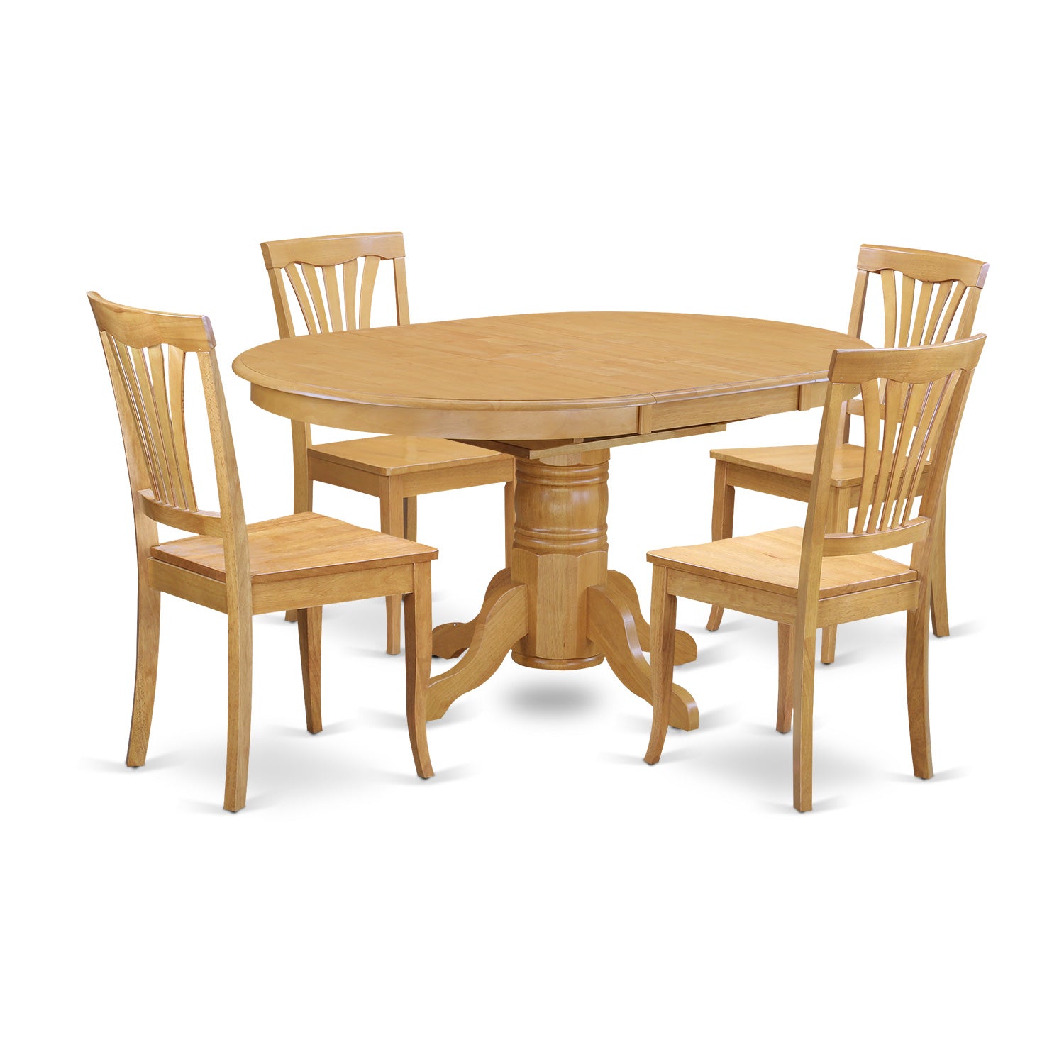 AVON5-OAK-W 5 PC Table and chair set - Dining Table and 4 Dining Chairs