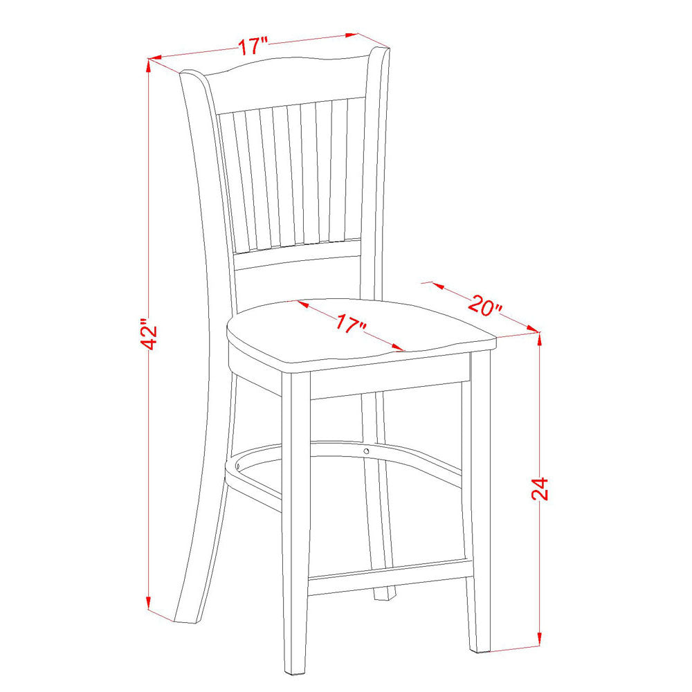 GRS-OAK-W Groton Counter Stools With Wood Seat In Oak Finish