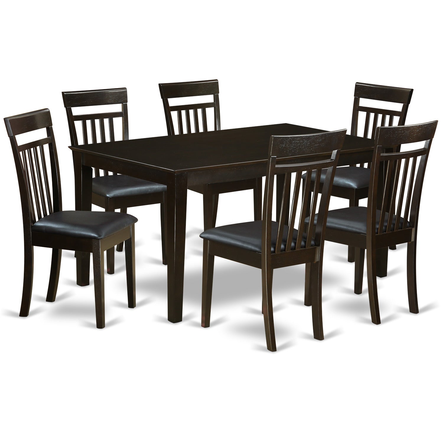 CAP7S-CAP-LC 7 Pc Dining room Dining Table and 6 Dining Chairs