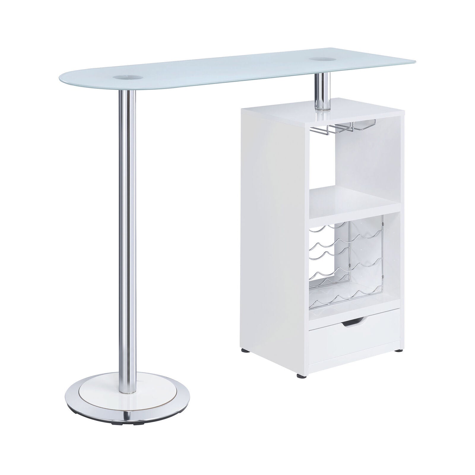 Koufax 1-Drawer Bar Table Glossy White