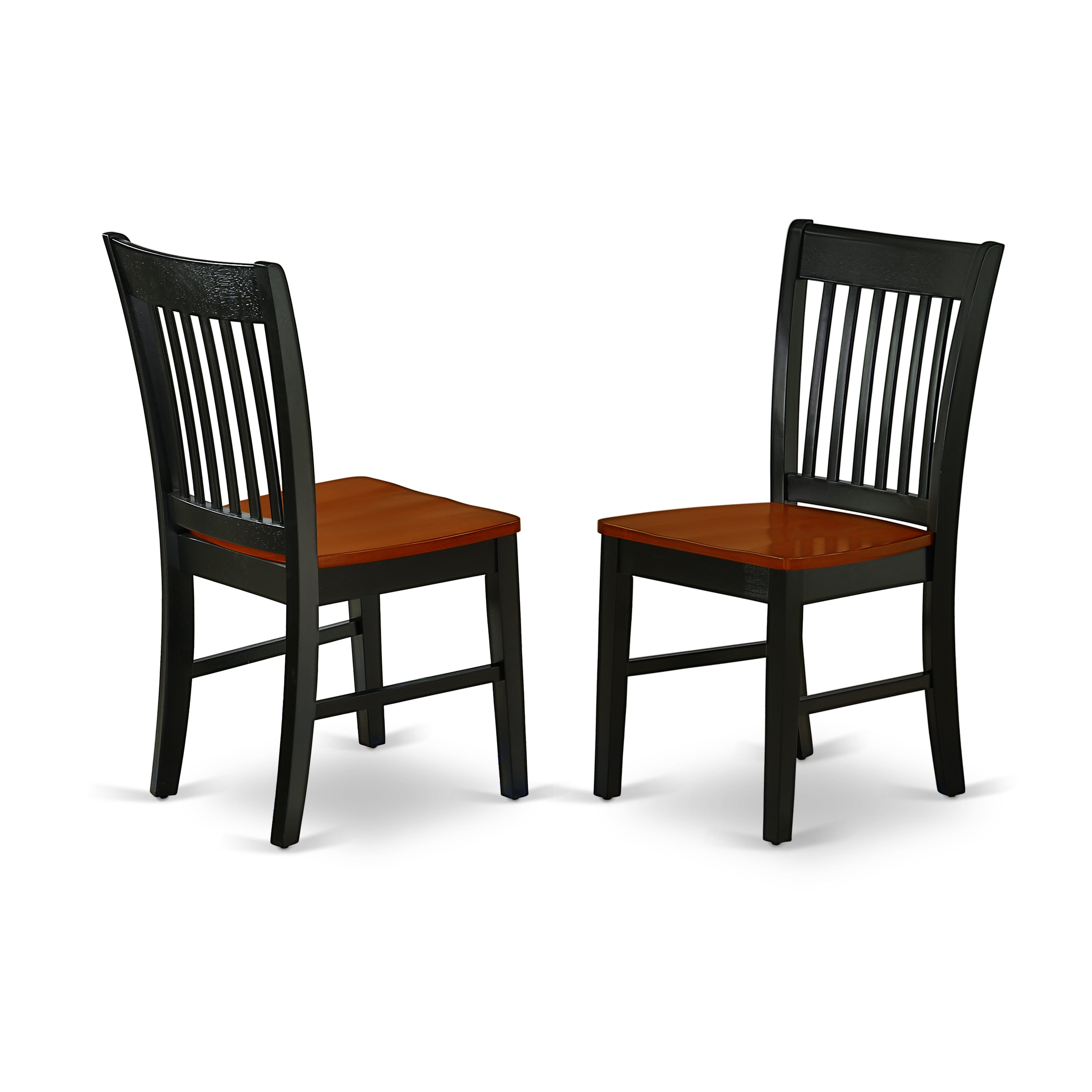 ANNO3-BCH-W 3Pc Rounded 36 Inch Family Table And Two Solid Wood Seat Kitchen Chairs