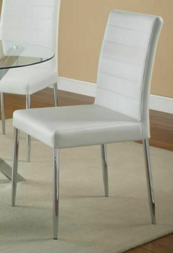 Coaster Contemporary Leatherette Vance Upholstered Dining Chairs White Set Of 4