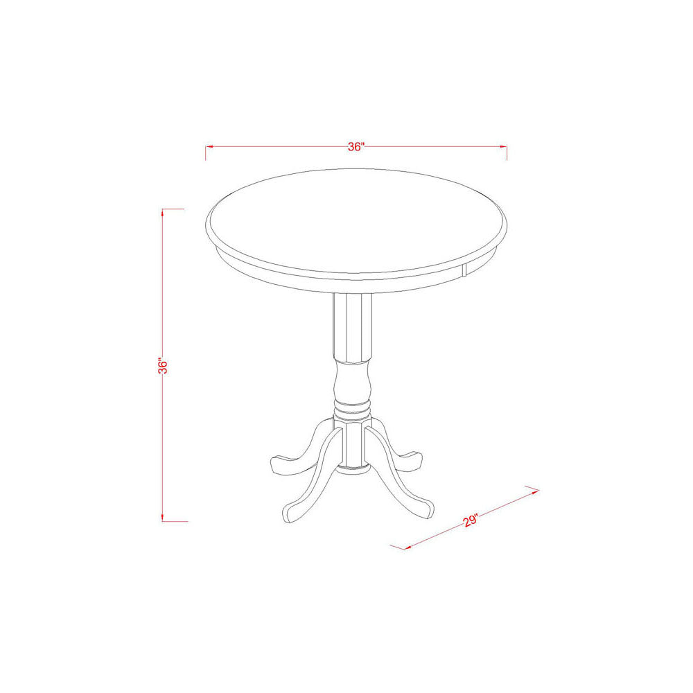 JAVN5-MAH-W 5 Pc Dining counter height set-pub Table and 4 Dining Chairs.