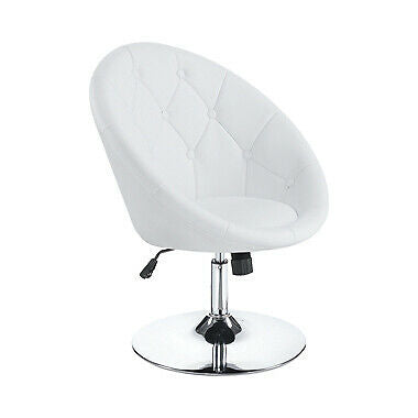 Coaster Contemporary Tufted Adjustable White Faux Leather Swivel Accent Chair