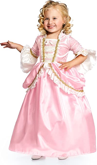 Little Adventures Pink Renaissance Princess Dress up Costume Girls Large Age 5-7