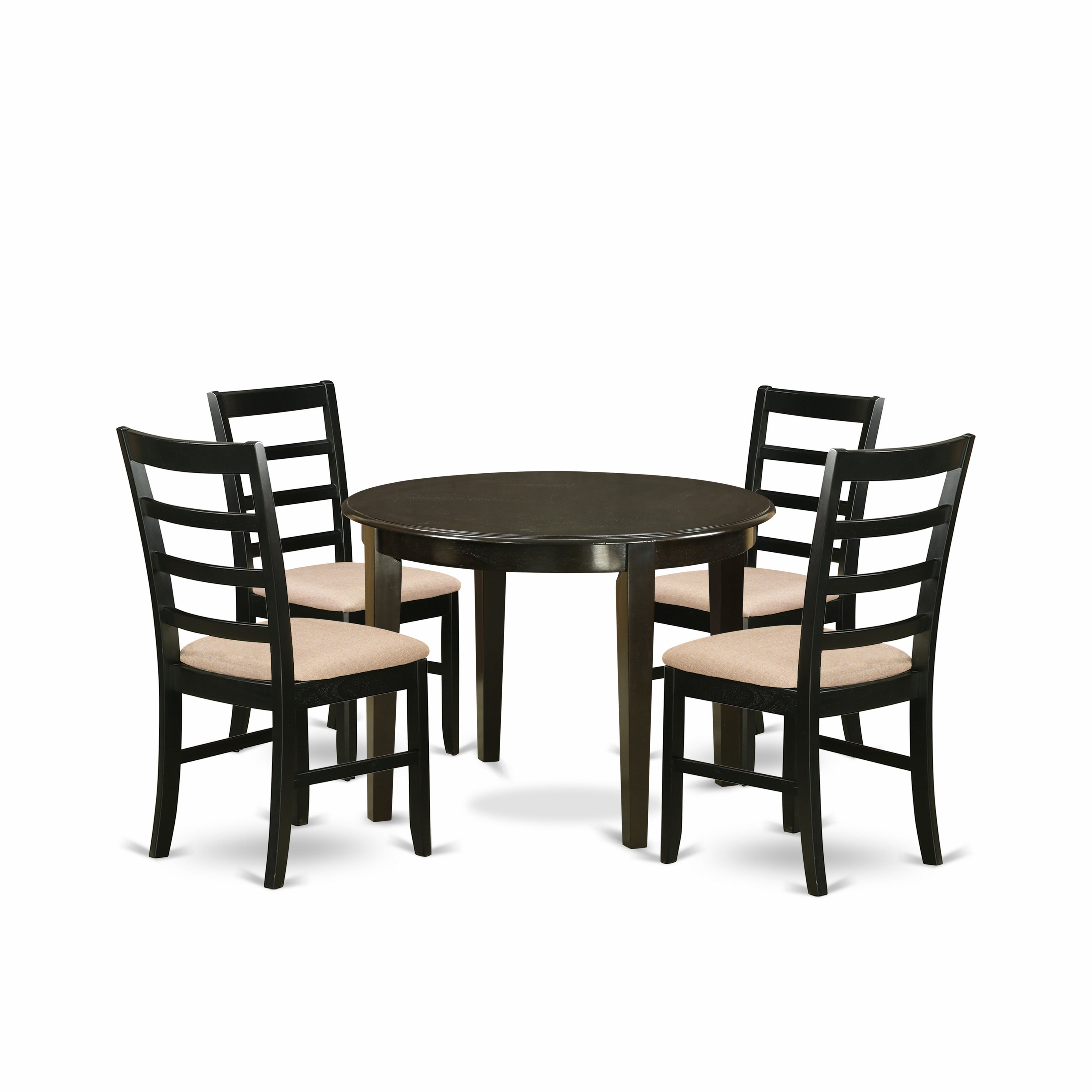 BOPF5-CAP-C 5 Pc small Kitchen Table set-round Kitchen Table and 4 Dining Chairs