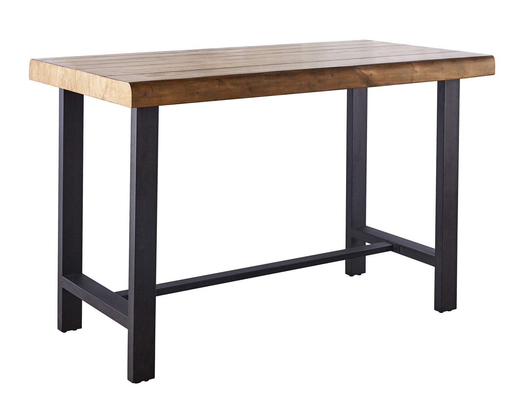 Landon 60" Natural Honey Wood and Metal Counter Table