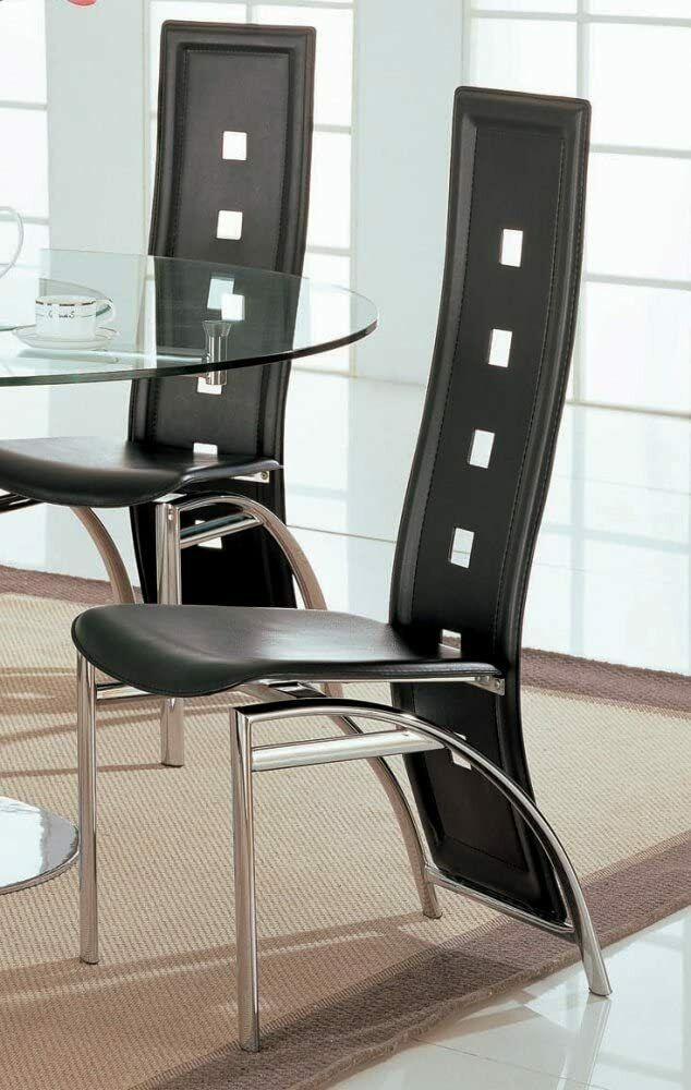 Contemporary Silver Black Side Dining Chair (Set of 2) by Coaster