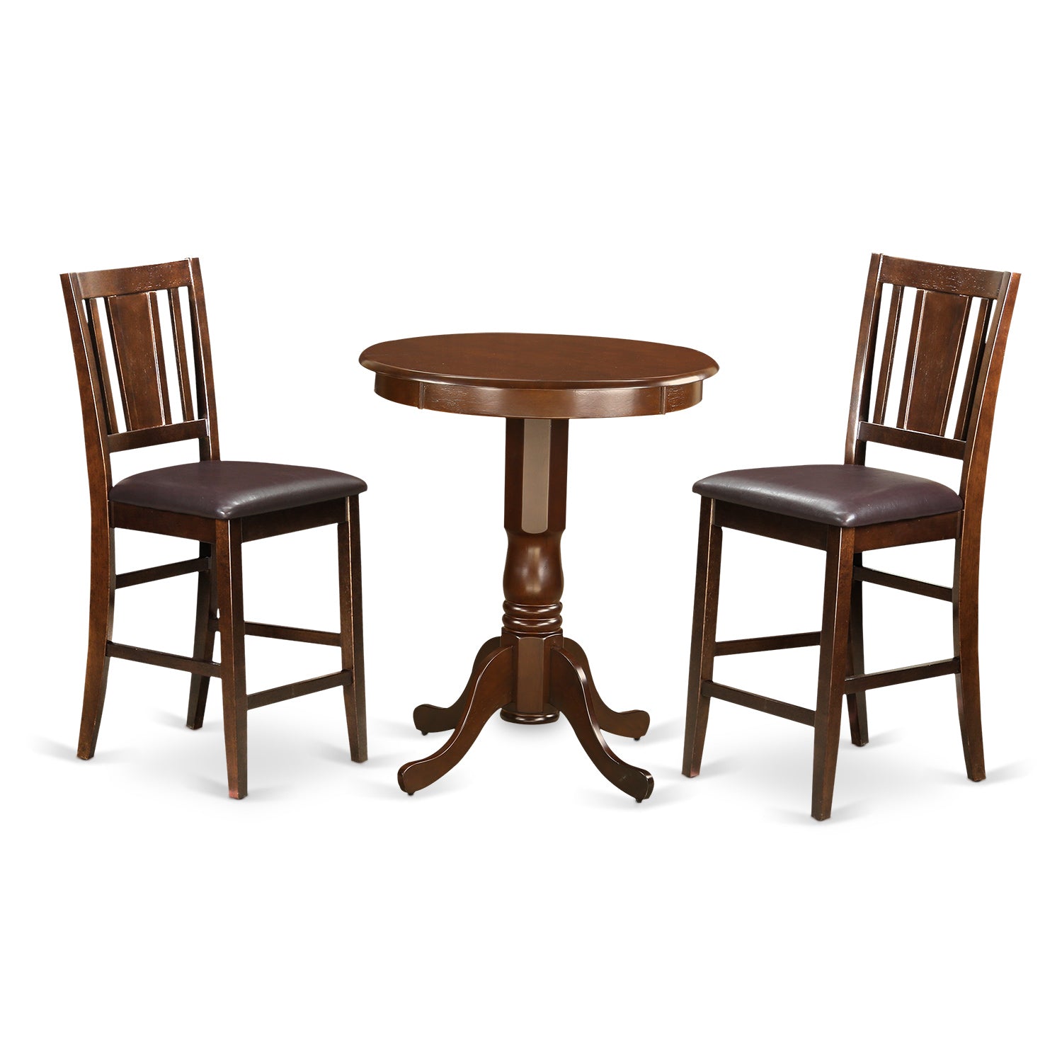 EDBU3-MAH-LC 3 Pc pub Table set - high Table and 2 Kitchen bar stool.